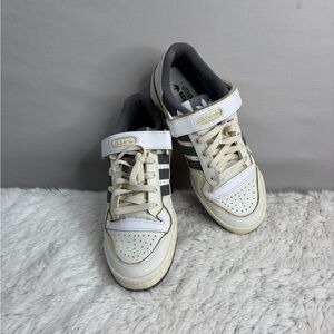 Adidas Women’s White & Gray Low-Top Sneakers with Velcro Strap